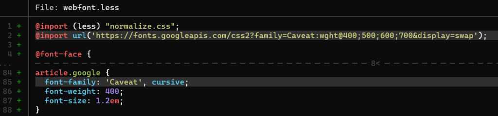 Importing CSS custom font using Google Fonts API. Using the imported CSS @font-face using font-family CSS rule.