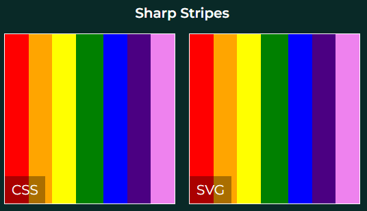 How to obtain sharp stripes with SVG linear gradient.