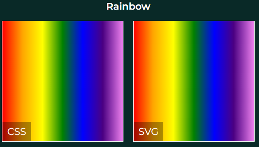 A 7-color rainbow created with SVG linear gradient.